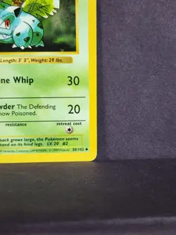 Ivysaur 1st Edition Shadowless Base Set 30/102 Non Holo Pokemon TCG Card LP - Image 5