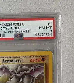 Aerodactyl 1st Edition RARE Prerelease POKEMON Card PSA 8 NM-MT FOSSIL Holo 1/62 - Image 2
