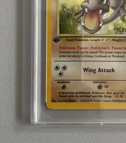 Aerodactyl 1st Edition RARE Prerelease POKEMON Card PSA 8 NM-MT FOSSIL Holo 1/62 - Image 4