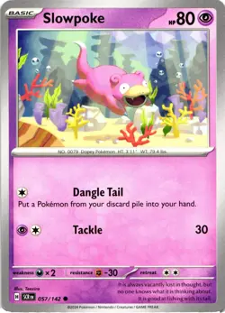 Pokemon Stellar Crown Slowpoke Regular Common Card - Image 1