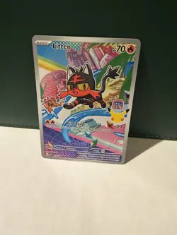 Pokemon Litten Promo Holo MEPI 044 Basic Card HP 70 Cat Pokemon TCG - Image 1