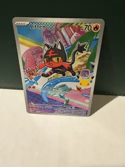 Pokemon Litten Promo Holo MEPI 044 Basic Card HP 70 Cat Pokemon TCG - Image 2