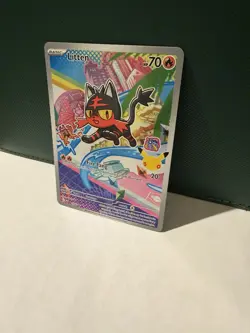 Pokemon Litten Promo Holo MEPI 044 Basic Card HP 70 Cat Pokemon TCG - Image 3