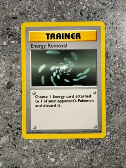 Pokemon TCG Cards SHADOWLESS Base Set Energy Removal 92/102 EXC - Image 1