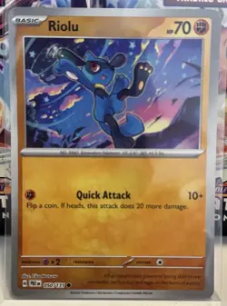 Pokemon Prismatic Evolution TCG Pokeball Holo Foil Card - Riolu (050/131) - Image 1