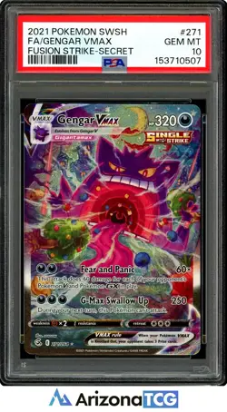 Pokemon 2021 Gengar VMAX 271/264 Alt Art Fusion Strike GEM MINT PSA 10 - Image 1