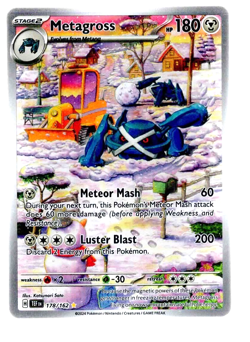 Pokemon TCG Metagross 178/162 Temporal Forces Holo Card Illustration Rare - Image 1