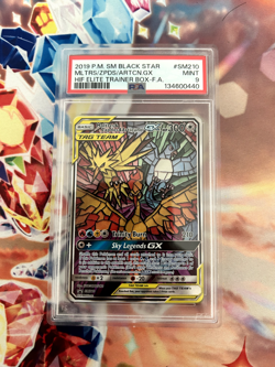 Pokemon TCG - Moltres & Zapdos & Articuno GX Tag Team SM210 Stained Glass PSA 9 - Image 1