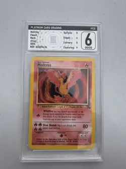 Pokemon TCG Moltres Fossil 27 Regular Unlimited Rare 1999 PSA 6 EX-MT - Image 1