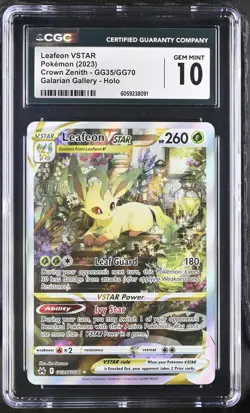 2023 Pokemon Crown Zenith Leafeon VSTAR Holo CGC 10 #GG35/GG70 - Image 1