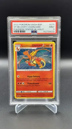 2022 Pokemon Special Delivery Charizard SWSH075 UK-Holo Promo PSA 9 MINT - Image 1