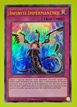 Yu-Gi-Oh Infinite Impermanence 1st Edition Ultra Rare DUPO-EN100 Nm - Image 1
