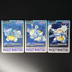 Squirtle Wartortle Blastoise No. 007 008 009 Pokemon Carddass Japanese Card 1997 - Image 4