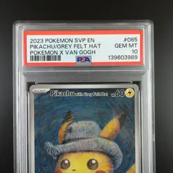 PSA 10 Pikachu with Grey Felt Hat SVP 085 Pokemon Van Gogh Graded Card - Image 2