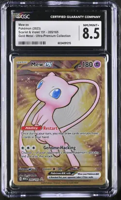 Mew Ex Hyper Rare Scarlet & Violet 151 205/165 Hyper Rare Pokemon Card CGC 8.5 - Image 1