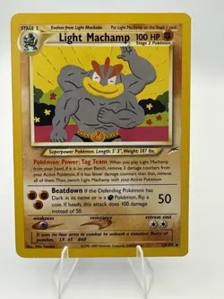 Pokemon TCG Light Machamp Neo Destiny Card 25/105 Unlimited Rare Non-Holo - Image 1