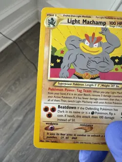 Pokemon TCG Light Machamp Neo Destiny Card 25/105 Unlimited Rare Non-Holo - Image 2