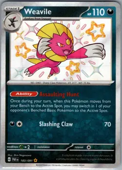 Weavile 183/091 SV: Paldean Fates - Pokemon Card - NM - Image 1