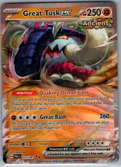 Great Tusk ex 053/091 SV: Paldean Fates - Pokemon Card - NM - Image 1
