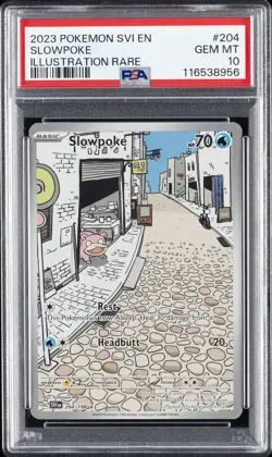 2023 POKEMON SVI EN-SCARLET & VIOLET ILLUSTRATION RARE #204 SLOWPOKE PSA 10 - Image 1