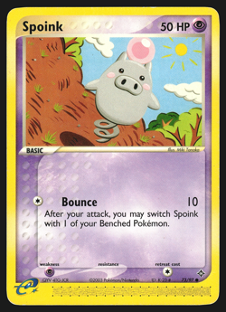 Spoink 73/97 EX Dragon Pokemon Card MP - Image 1