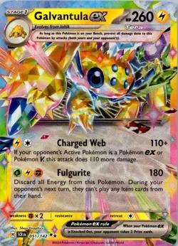 Pokemon TCG Galvantula ex 051/142 Double Rare SV07: Stellar Crown NM (SKU 1-3) - Image 1