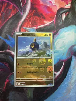 Pokemon TCG Roggenrola 046/086 Master ball Holo Pattern WHT NM - Image 1