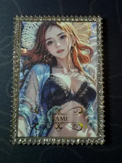 Goddess Black Bikini Nami Numbered Metal Card Waifu Doujin One Piece Character - Image 1