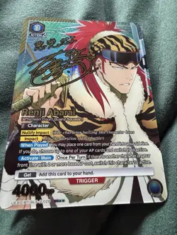 Signed UNION ARENA BLEACH vol.2 EX07BT/BLC-2-028 SR ☆☆ Abarai Renji - Image 1