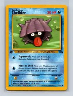 Shellder Pokemon 1st Edition Fossil #54 Pokemon Card NM - Image 1