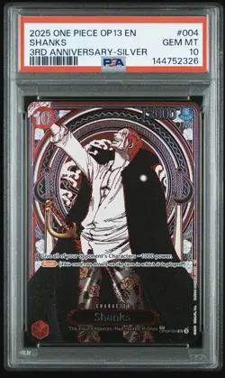 One Piece Card Game - SHANKS (SP)(SILVER) Carrying On His Will - PSA 10 - Image 1