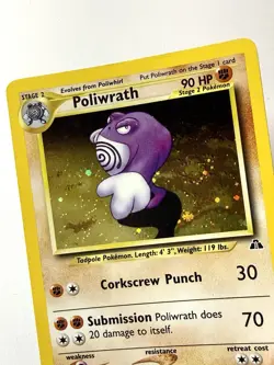 Poliwrath 9/75 Holo Rare Neo Discovery Unlimited Vintage Pokemon Card 2001 - Image 2