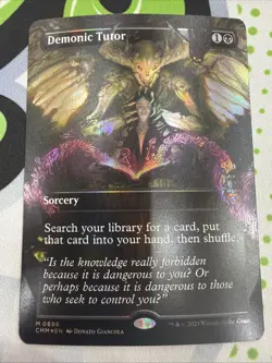 MTG Demonic Tutor (Borderless) Foil NM Commander Masters - Image 1