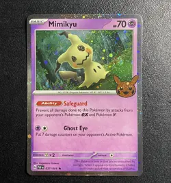 Mimikyu 037/091 Trick or Trade Cosmo Holo 2024 Pokemon TCG -with Swirl -Mint #2 - Image 4