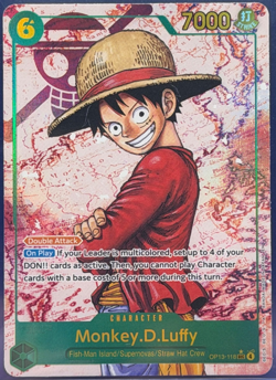 Monkey.D.Luffy SEC Alt Art OP13-118 Carrying On His Will One Piece TCG NM - Image 1