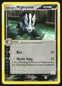 Team Aqua's Mightyena 15/95 EX Team Magma vs Team Aqua Pokemon Card MP - Image 1