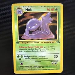 Pokemon 1st Edition Muk 13/62 Fossil Holo Fast Shipping MP- - Image 1