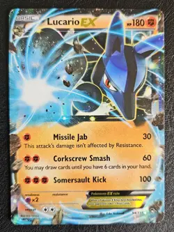Lucario EX 54/111 Pokemon Furious Fists XY Ultra Rare Card HP/Corner Damage - Image 1