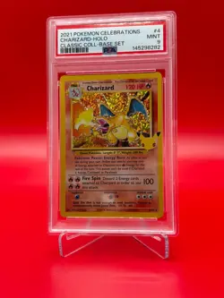 2021 Pokemon Celebrations Classic Collection Base Set #4 Charizard Holo PSA 9 - Image 1