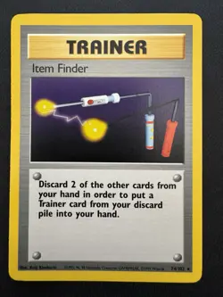 Pokemon Item Finder 74/102 Base Set Rare Trainer Regular WOTC English 1999 LP - Image 1