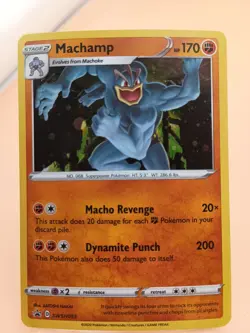 Machamp SWSH053 Pokemon Sword & Shield Black Star Promo Cosmos Holo Card - Image 1