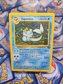 Vintage 1999 Pokemon TCG Jungle Series Vaporeon Holographic Rare 12/64 LP - Image 1