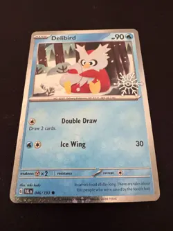 Delibird Snowflake Stamped Holo PROMO- POKEMON CARD - PALDEA EVOLVED 046/193 NEW - Image 1