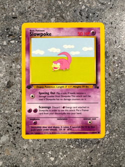 Pokemon TCG Cards 1st Edition Slowpoke 55/62 Fossil EXC - Image 1