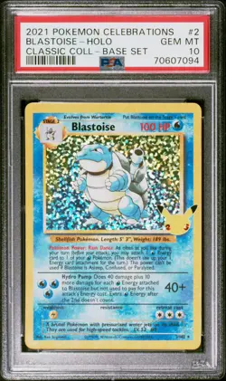 2021 POKEMON CELEBRATIONS CLASSIC COLLECTION #2 BLASTOISE - HOLO PSA 10 - Image 1