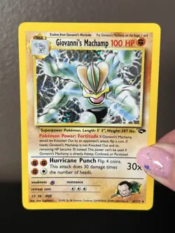 Pokemon Giovanni's Machamp Holo 6/132 Gym Challenge MP - Crease - Vintage - Image 3