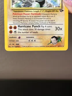 Pokemon Giovanni's Machamp Holo 6/132 Gym Challenge MP - Crease - Vintage - Image 5