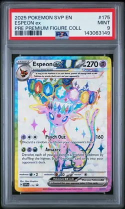 2025 POKEMON SVP PROMO PREMIUM FIGURE COLLECTION #175 ESPEON EX PSA 9 - Image 1
