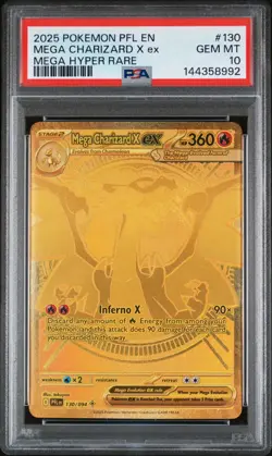 2025 POKEMON PFL EN-PHANTASMAL FLAMES MEGA HYPER RARE MEGA CHARIZARD X EX PSA 10 - Image 1