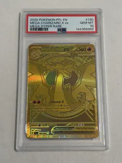 2025 POKEMON PFL EN-PHANTASMAL FLAMES MEGA HYPER RARE MEGA CHARIZARD X EX PSA 10 - Image 3